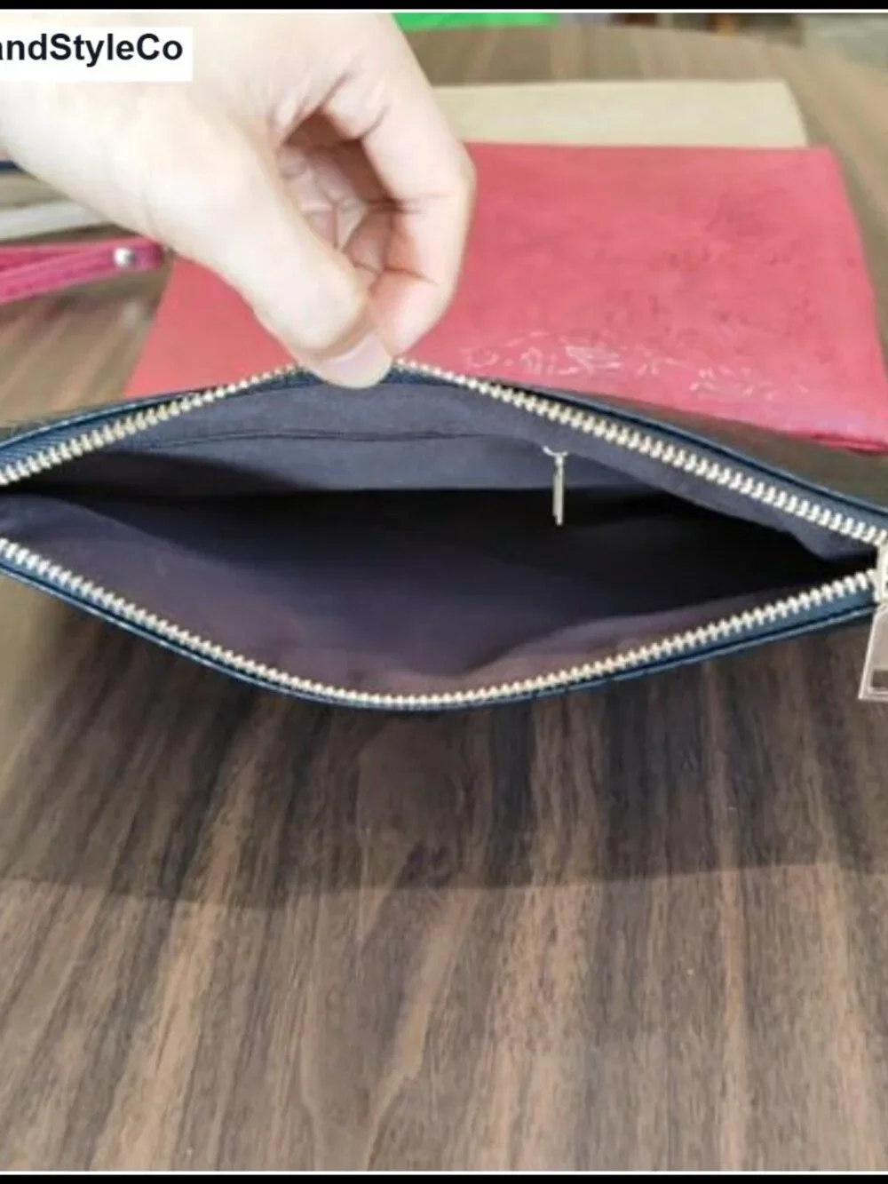 Floral Embossed PU Leather Wristlet Clutch with Detachable Strap, Zipper